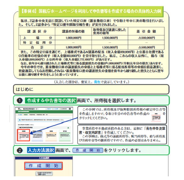令和2年分株式等の譲渡所得等の申告のしかた